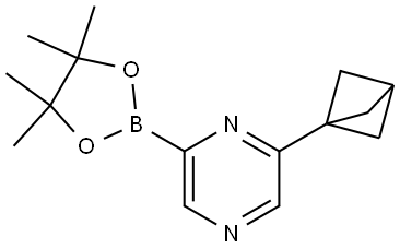 2-(bicyclo[1.1.1]pentan-1-yl)-6-(4,4,5,5-tetramethyl-1,3,2-dioxaborolan-2-yl)pyrazine Struktur