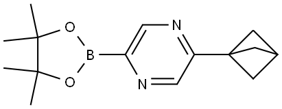 2-(bicyclo[1.1.1]pentan-1-yl)-5-(4,4,5,5-tetramethyl-1,3,2-dioxaborolan-2-yl)pyrazine Struktur