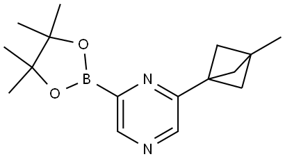 2-(3-methylbicyclo[1.1.1]pentan-1-yl)-6-(4,4,5,5-tetramethyl-1,3,2-dioxaborolan-2-yl)pyrazine Struktur