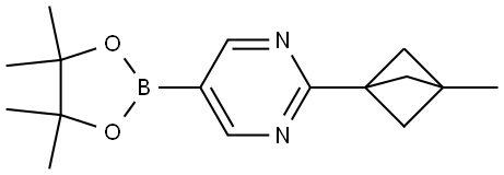 2-(3-methylbicyclo[1.1.1]pentan-1-yl)-5-(4,4,5,5-tetramethyl-1,3,2-dioxaborolan-2-yl)pyrimidine Struktur