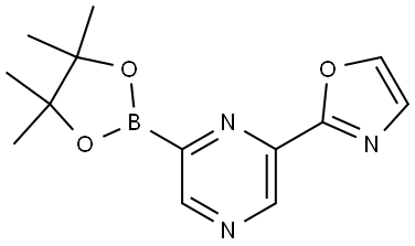 2-(6-(4,4,5,5-tetramethyl-1,3,2-dioxaborolan-2-yl)pyrazin-2-yl)oxazole Struktur