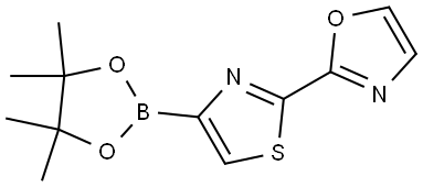 2-(4-(4,4,5,5-tetramethyl-1,3,2-dioxaborolan-2-yl)thiazol-2-yl)oxazole Struktur