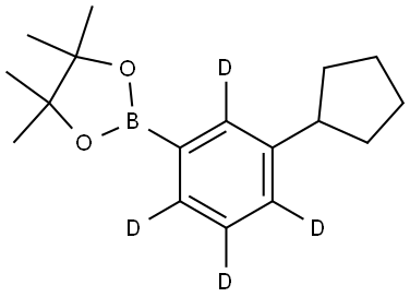 2-(3-cyclopentylphenyl-2,4,5,6-d4)-4,4,5,5-tetramethyl-1,3,2-dioxaborolane Struktur