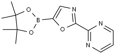 2-(pyrimidin-2-yl)-5-(4,4,5,5-tetramethyl-1,3,2-dioxaborolan-2-yl)oxazole Struktur