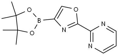 2-(pyrimidin-2-yl)-4-(4,4,5,5-tetramethyl-1,3,2-dioxaborolan-2-yl)oxazole Struktur