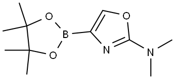 N,N-dimethyl-4-(4,4,5,5-tetramethyl-1,3,2-dioxaborolan-2-yl)oxazol-2-amine Struktur