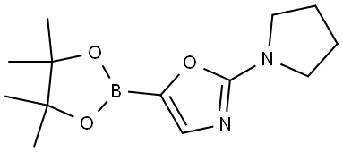 2-(pyrrolidin-1-yl)-5-(4,4,5,5-tetramethyl-1,3,2-dioxaborolan-2-yl)oxazole Struktur