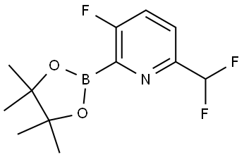 6-(difluoromethyl)-3-fluoro-2-(4,4,5,5-tetramethyl-1,3,2-dioxaborolan-2-yl)pyridine Struktur