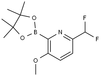 6-(difluoromethyl)-3-methoxy-2-(4,4,5,5-tetramethyl-1,3,2-dioxaborolan-2-yl)pyridine Struktur