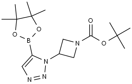 tert-butyl 3-(5-(4,4,5,5-tetramethyl-1,3,2-dioxaborolan-2-yl)-1H-1,2,3-triazol-1-yl)azetidine-1-carboxylate Struktur