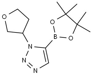 1-(tetrahydrofuran-3-yl)-5-(4,4,5,5-tetramethyl-1,3,2-dioxaborolan-2-yl)-1H-1,2,3-triazole Struktur