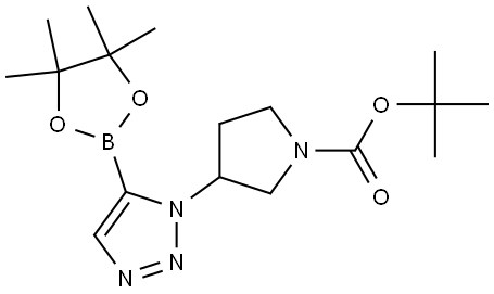 tert-butyl 3-(5-(4,4,5,5-tetramethyl-1,3,2-dioxaborolan-2-yl)-1H-1,2,3-triazol-1-yl)pyrrolidine-1-carboxylate Struktur