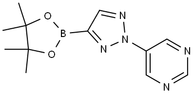 5-(4-(4,4,5,5-tetramethyl-1,3,2-dioxaborolan-2-yl)-2H-1,2,3-triazol-2-yl)pyrimidine Struktur