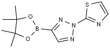 2-(4-(4,4,5,5-tetramethyl-1,3,2-dioxaborolan-2-yl)-2H-1,2,3-triazol-2-yl)thiazole Struktur