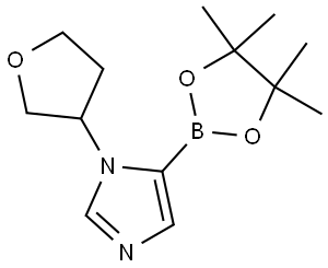 1-(tetrahydrofuran-3-yl)-5-(4,4,5,5-tetramethyl-1,3,2-dioxaborolan-2-yl)-1H-imidazole Struktur