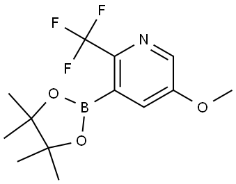 5-methoxy-3-(4,4,5,5-tetramethyl-1,3,2-dioxaborolan-2-yl)-2-(trifluoromethyl)pyridine Struktur