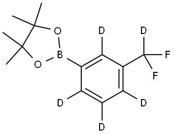 2-(3-(difluoromethyl-d)phenyl-2,4,5,6-d4)-4,4,5,5-tetramethyl-1,3,2-dioxaborolane Struktur