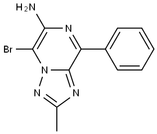 5-Bromo-2-methyl-8-phenyl[1,2,4]triazolo[1,5-a]pyrazin-6-amine Struktur