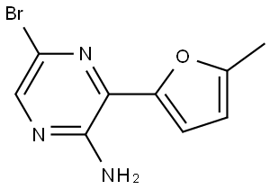 5-Bromo-3-(5-methyl-2-furanyl)-2-pyrazinamine Struktur