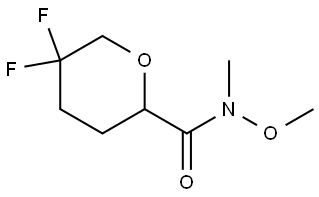 5,5-Difluorotetrahydro-N-methoxy-N-methyl-2H-pyran-2-carboxamide Struktur