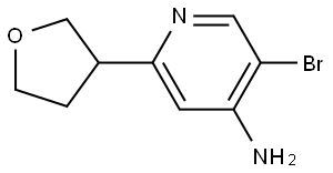 5-bromo-2-(tetrahydrofuran-3-yl)pyridin-4-amine Struktur