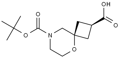 8-(1,1-Dimethylethyl) cis-5-oxa-8-azaspiro[3.5]nonane-2,8-dicarboxylate Struktur