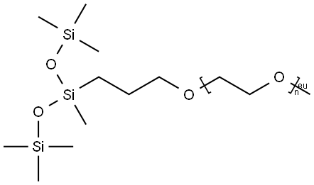 Glycols, polyethylene, methyl 3-[1,3,3,3-tetramethyl-1-(trimethylsiloxy)disiloxanyl]propyl ether  Struktur