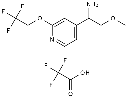 2-methoxy-1-(2-(2,2,2-trifluoroethoxy)pyridin-4-yl)ethan-1-amine 2,2,2-trifluoroacetate Struktur