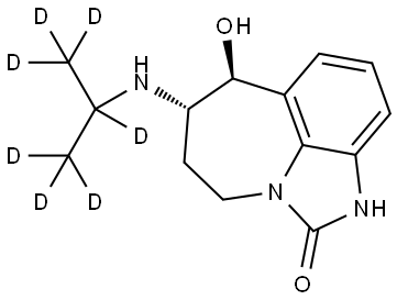 (9S,10S)-9-hydroxy-10-{[(1,1,1,2,3,3,3-2H?)propan-2-yl]amino}-1,3-diazatricyclo[6.4.1.0?,13]trideca-4,6,8(13)-trien-2-one Struktur