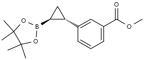 trans methyl 3-(2-(4,4,5,5-tetramethyl-1,3,2-dioxaborolan-2-yl)cyclopropyl)benzoate Struktur