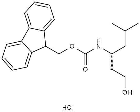 (9H-fluoren-9-yl)methyl (R)-(1-hydroxy-5-methylhexan-3-yl)carbamate hydrochloride Struktur