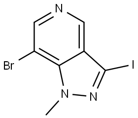 1H-Pyrazolo[4,3-c]pyridine, 7-bromo-3-iodo-1-methyl- Struktur