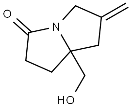 8-(hydroxymethyl)-6-methylene-1,2,5,7-tetrahydropyrrolizin-3-one Struktur