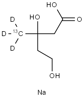 Mevalonic acid-13C,d3sodium Struktur