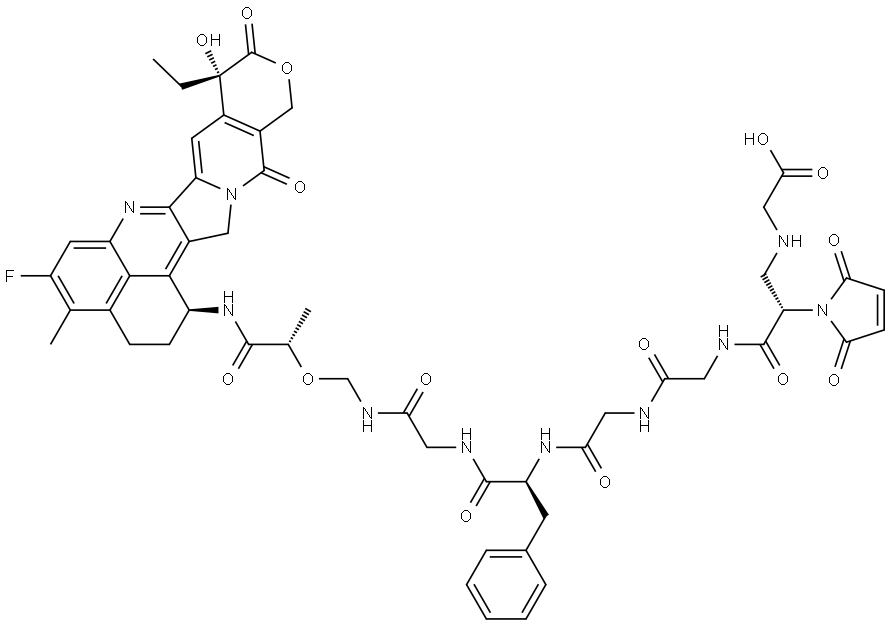 Gly-Mal-GGFG-Deruxtecan 2-hydroxypropanamide Struktur