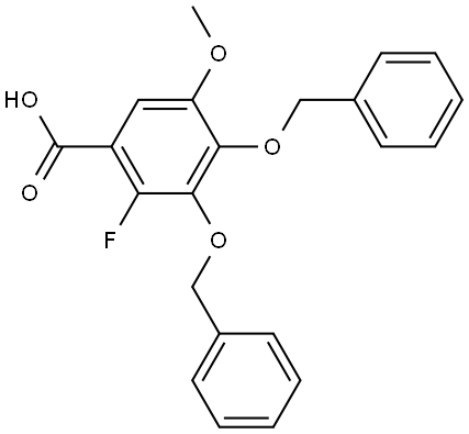 Benzoic acid, 2-fluoro-5-methoxy-3,4-bis(phenylmethoxy)- Struktur