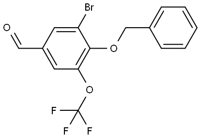 Benzaldehyde, 3-bromo-4-(phenylmethoxy)-5-(trifluoromethoxy)- Struktur