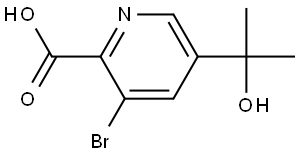 2-Pyridinecarboxylic acid, 3-bromo-5-(1-hydroxy-1-methylethyl)- Struktur