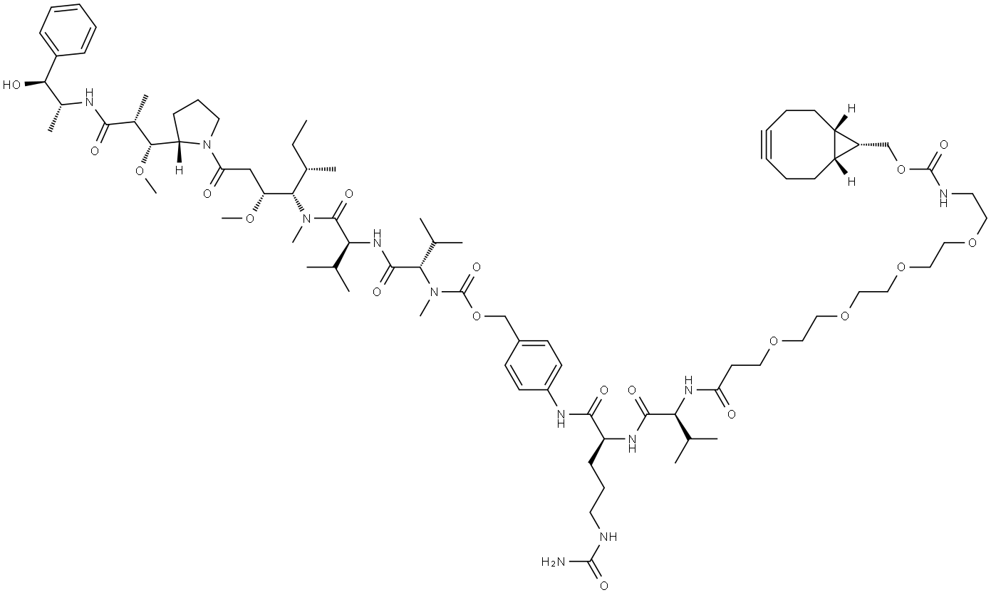 endo-BCN-PEG4-Val-Cit-PAB-MMAE Struktur