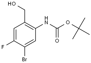 (5-Bromo-4-fluoro-2-hydroxymethyl-phenyl)-carbamic acid tert-butyl ester Struktur