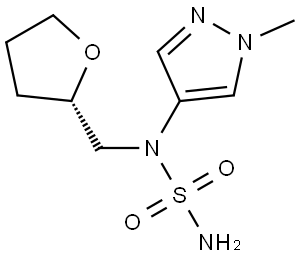 N-(1-Methyl-1H-pyrazol-4-yl)-N-{[(2S)-oxolan-2-yl]methyl}aminosulfonamide Struktur