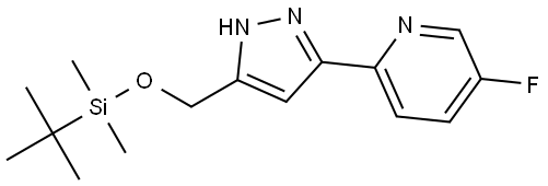 2-(5-(((tert-butyldimethylsilyl)oxy)methyl)-1H-pyrazol-3-yl)-5-fluoropyridine Struktur