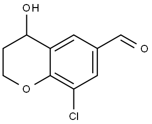 8-Chloro-3,4-dihydro-4-hydroxy-2H-1-benzopyran-6-carboxaldehyde Struktur