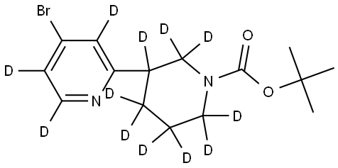 tert-butyl 3-(4-bromopyridin-2-yl-3,5,6-d3)piperidine-1-carboxylate-2,2,3,4,4,5,5,6,6-d9 Struktur