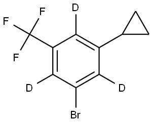 1-bromo-3-cyclopropyl-5-(trifluoromethyl)benzene-2,4,6-d3 Struktur