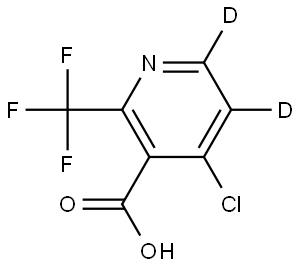 4-chloro-2-(trifluoromethyl)nicotinic-5,6-d2 acid Struktur