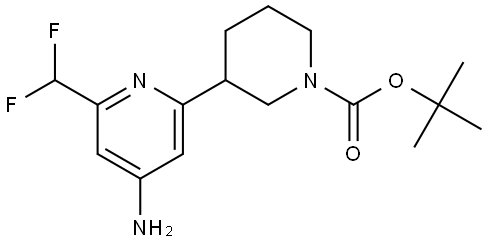 tert-butyl 3-(4-amino-6-(difluoromethyl)pyridin-2-yl)piperidine-1-carboxylate Struktur