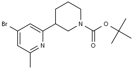 tert-butyl 3-(4-bromo-6-methylpyridin-2-yl)piperidine-1-carboxylate Struktur