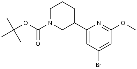 tert-butyl 3-(4-bromo-6-methoxypyridin-2-yl)piperidine-1-carboxylate Struktur