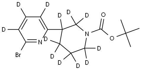 tert-butyl 3-(6-bromopyridin-2-yl-3,4,5-d3)piperidine-1-carboxylate-2,2,3,4,4,5,5,6,6-d9 Struktur